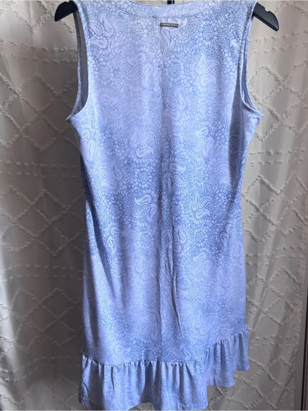Michael Kors Light Blue Paisley Sleeveless Ruffle Hem Dress Size Medium